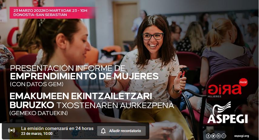Se presenta el Estudio GEM de Emprendimiento Femenino en Euskadi, en el marco del proyecto  Gira Mujeres